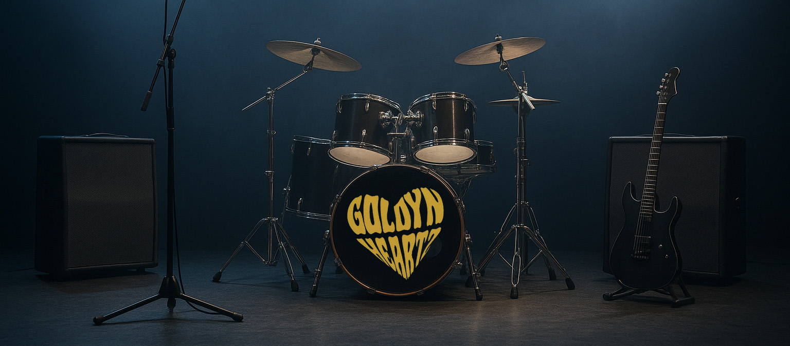 Band performing under lights